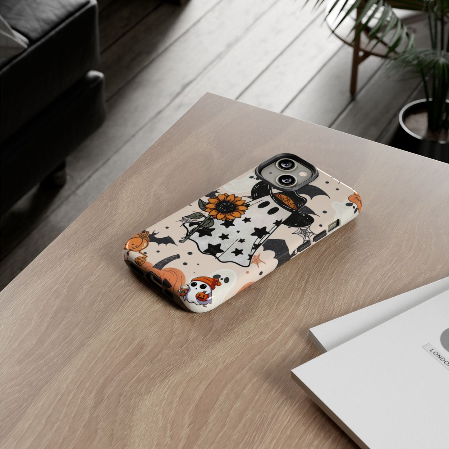 Cute Ghost Phone Case, Halloween Decor, Spooky Gift, Fall Accessories, Pumpkin Lover's Gift, Autumn Vibes, Trick or Treat
