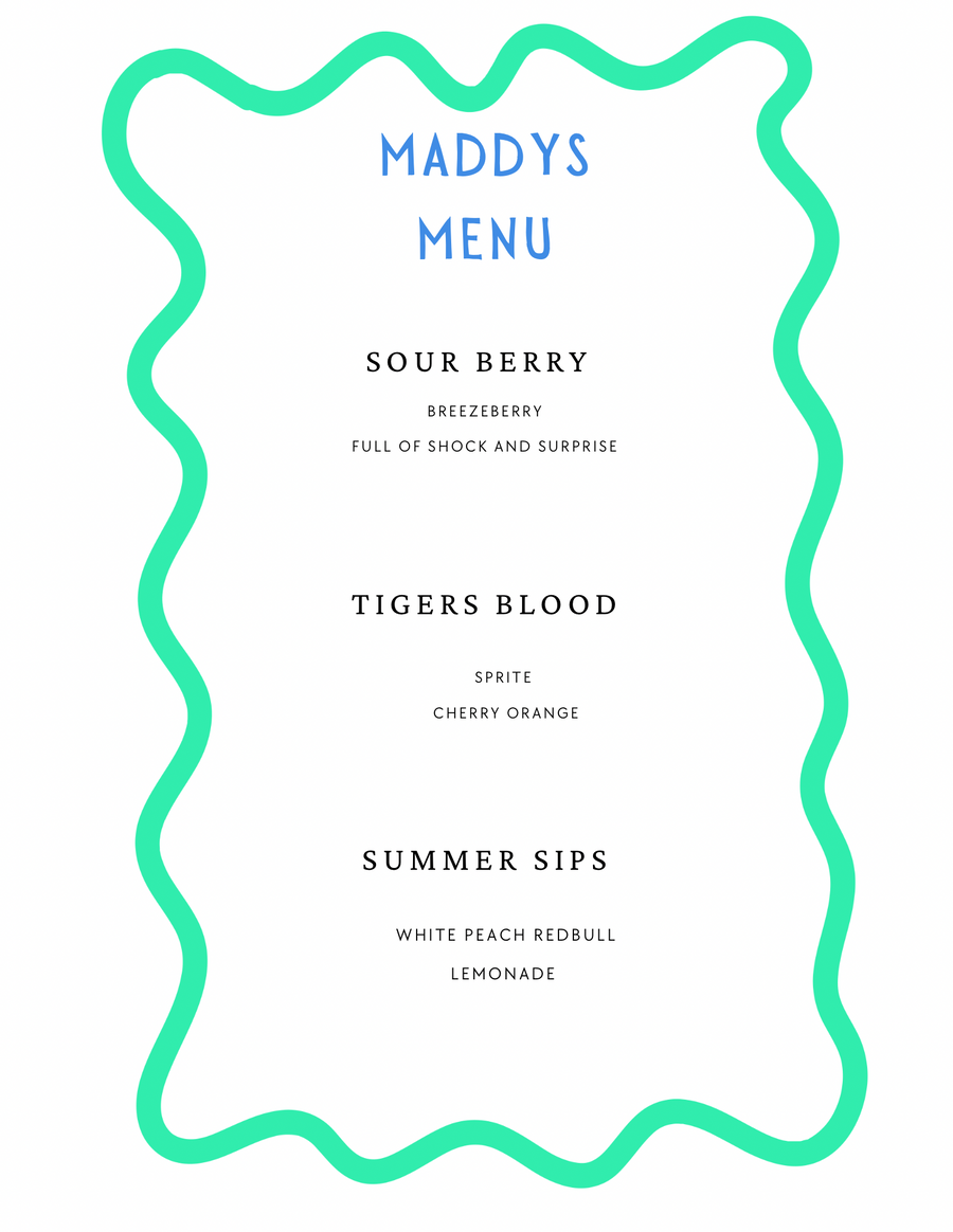 Maddy’s Menu
