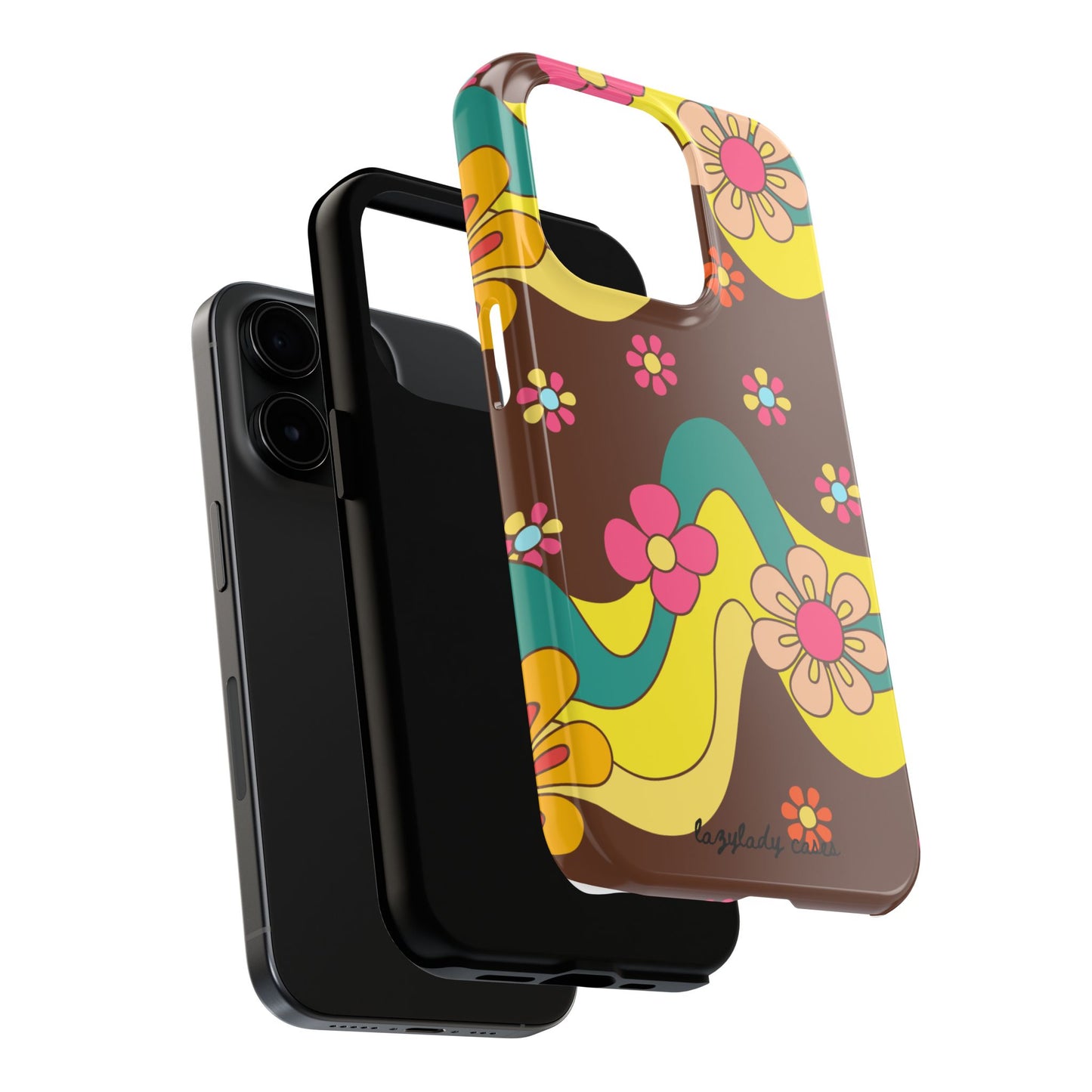 Retro Floral Tough Phone Case – Stylish and Durable Design