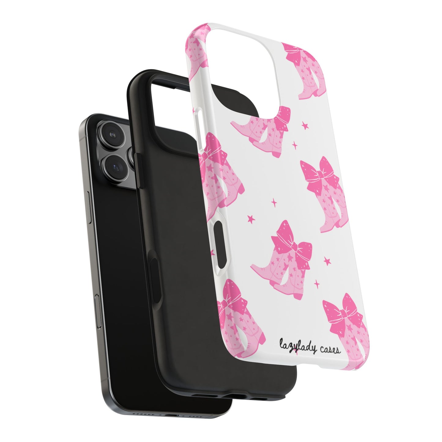Pink Cowgirl Tough Phone Case - Trendy Protection with Bow Design