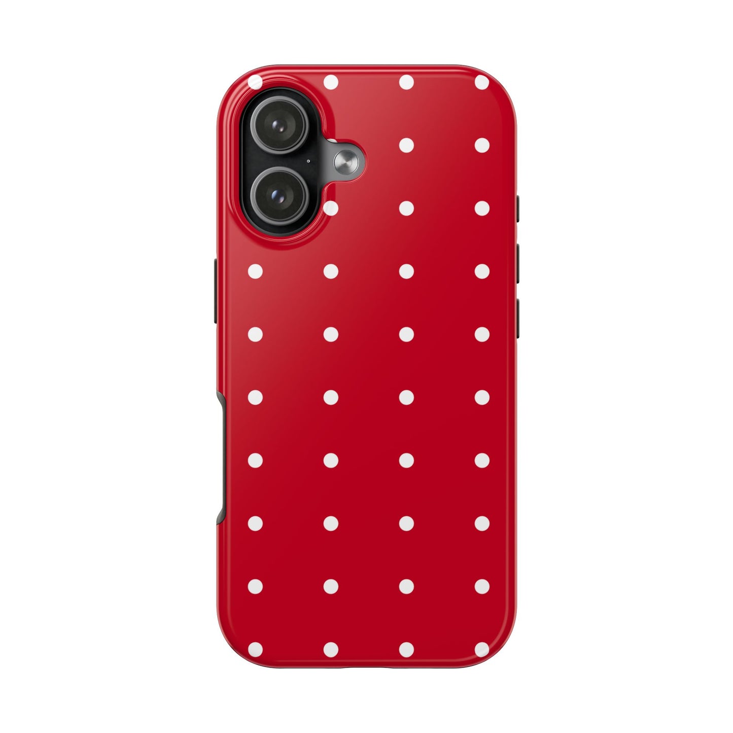 Red Polka Dot Tough Phone Case — Durable Glossy Protective Phone Cover