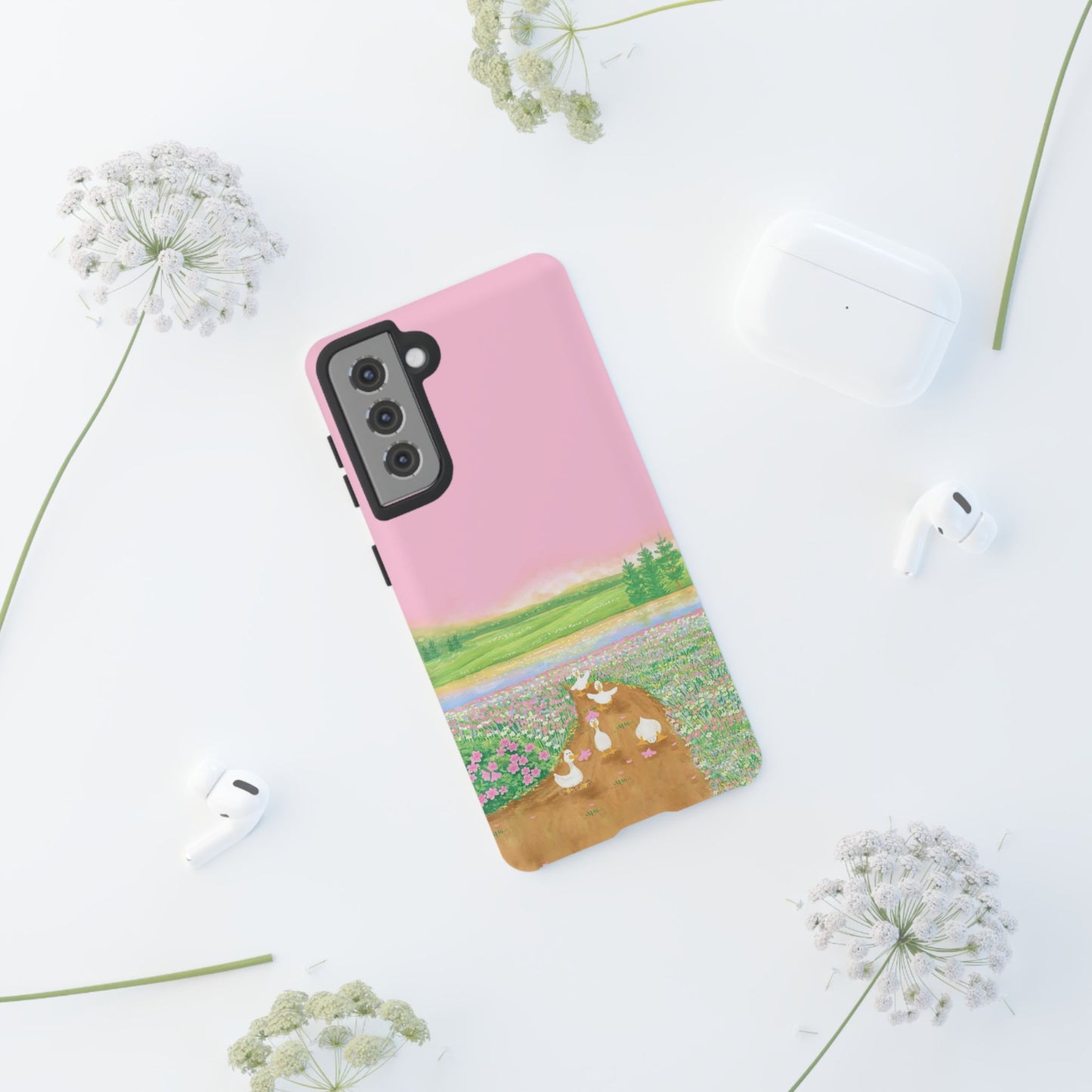 Pastel Floral Phone Case, Tough Cases for Nature Lovers, Cute Phone Accessories, Spring Gifts, Unique Mobile Covers