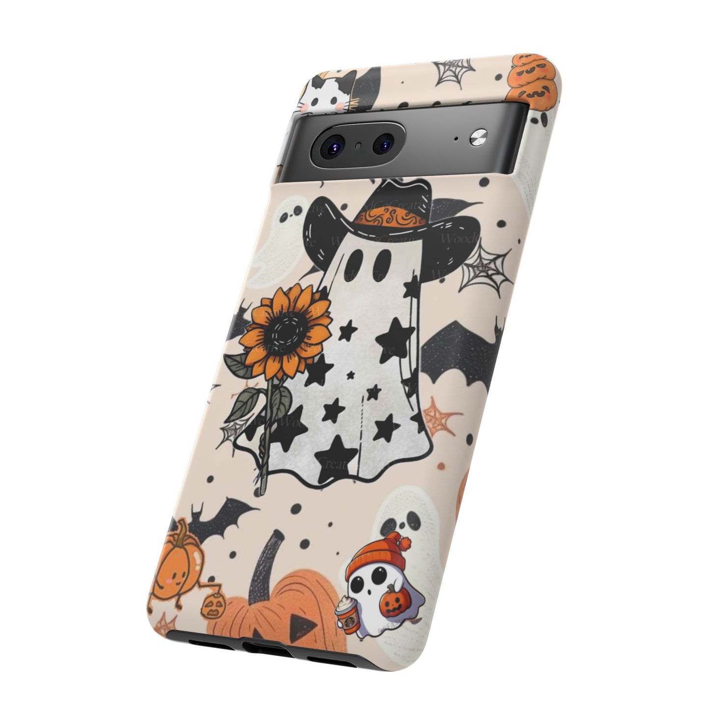 Cute Ghost Phone Case, Halloween Decor, Spooky Gift, Fall Accessories, Pumpkin Lover's Gift, Autumn Vibes, Trick or Treat