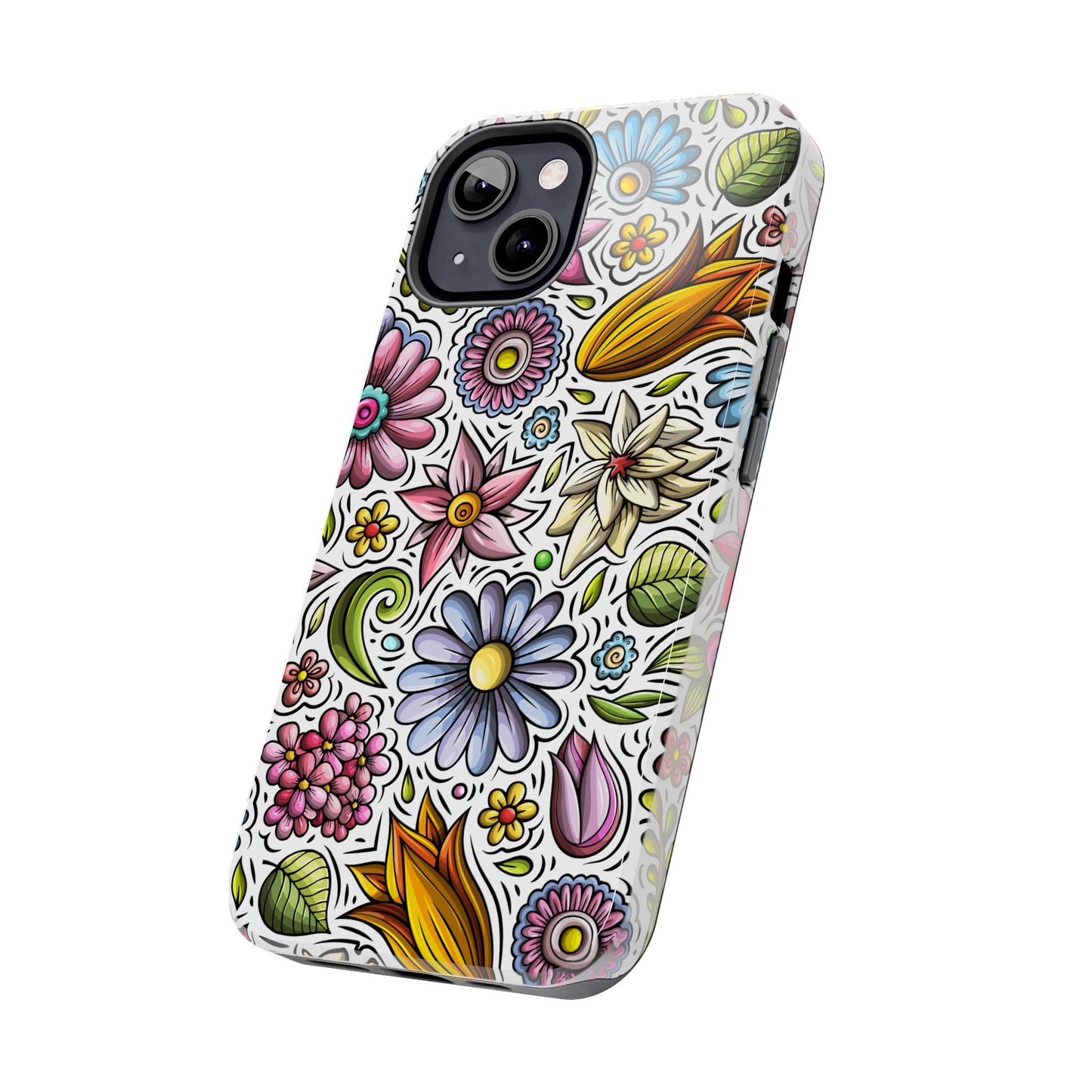 Floral Tough Phone Case | Cute Flower Design | Durable Protective Cover, Gift for Her, Phone Accessory, Floral Art Case