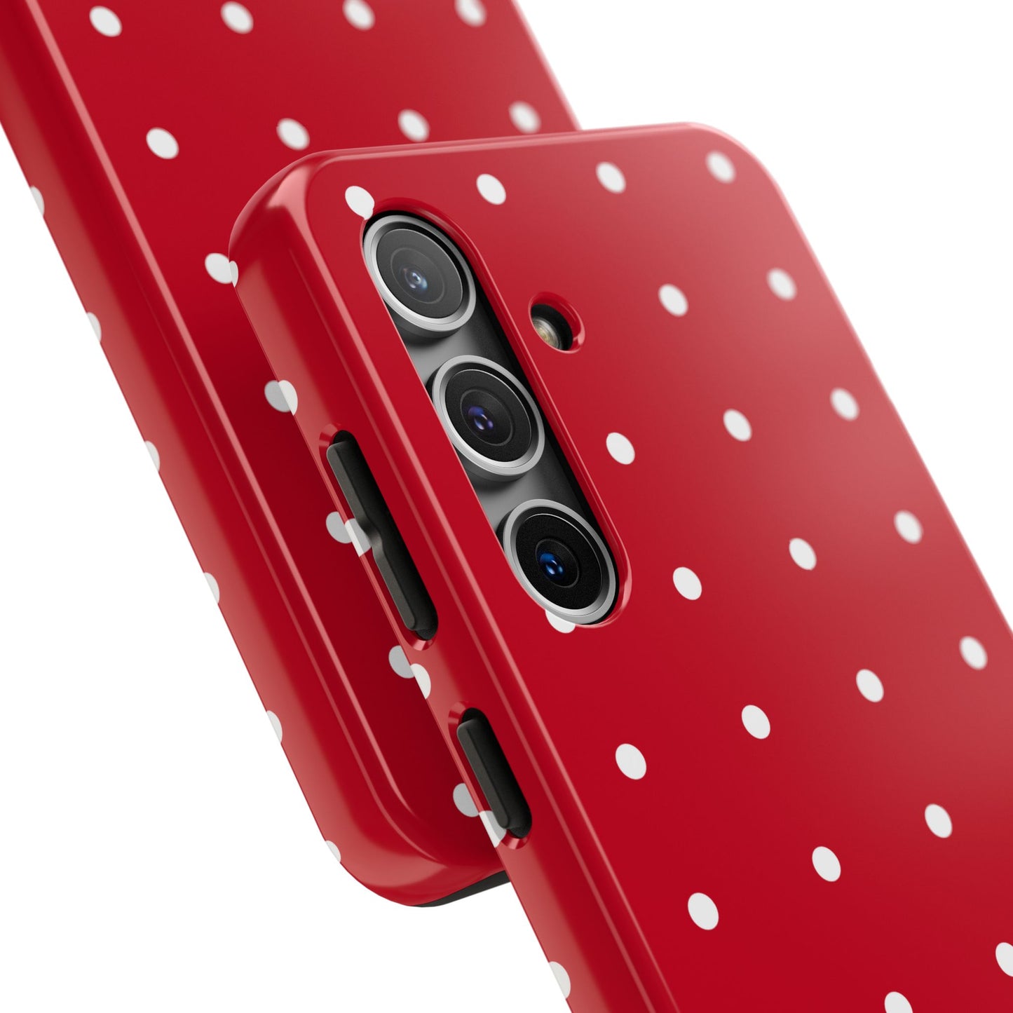 Red Polka Dot Tough Phone Case — Durable Glossy Protective Phone Cover