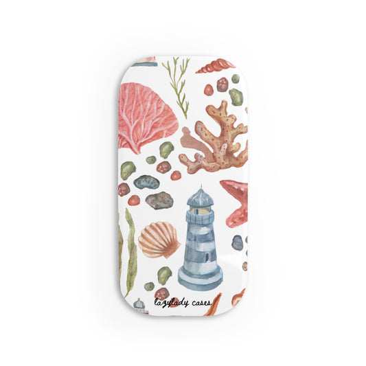 Coastal Coral Phone Grip - Nautical Design for Easy Handling