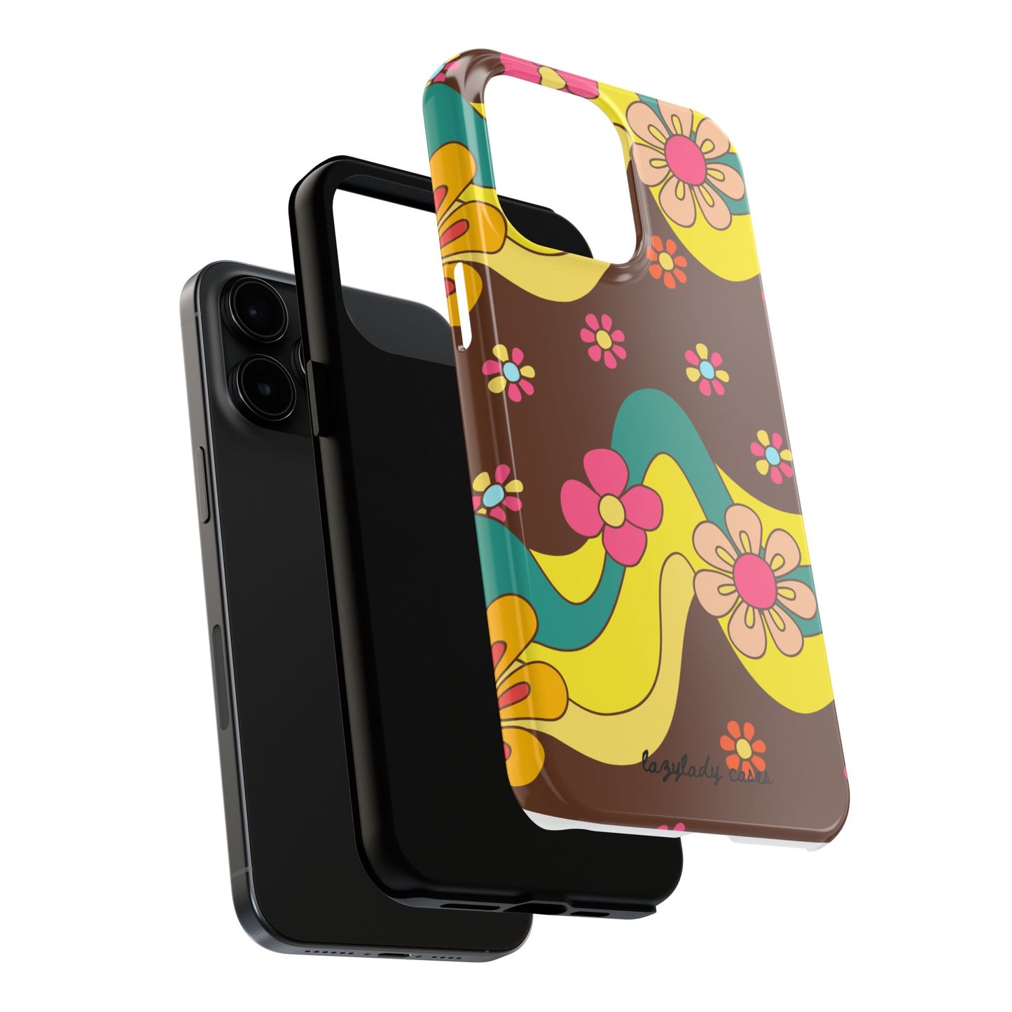 Retro Floral Tough Phone Case – Stylish and Durable Design