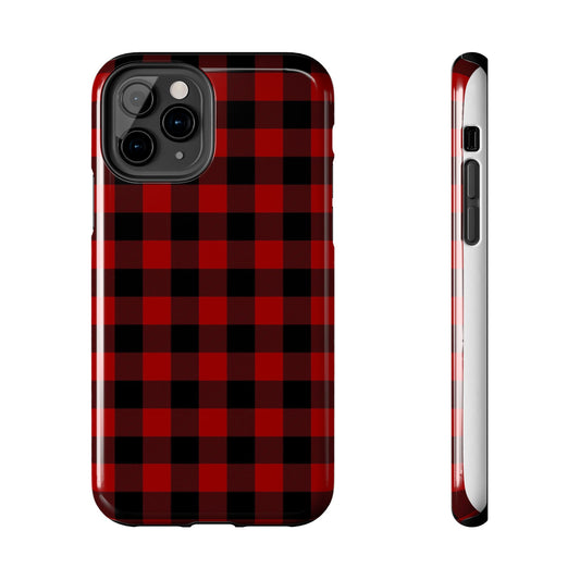Red Buffalo Plaid Tough Phone Case — Protective Plaid iPhone Cover