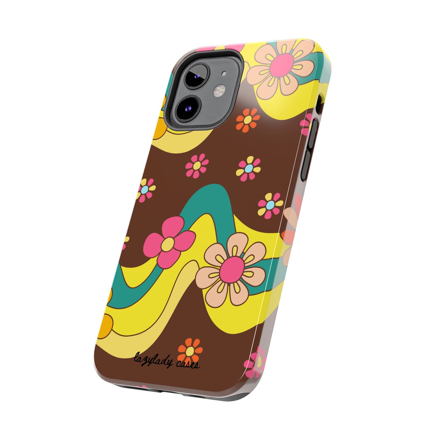 Retro Floral Tough Phone Case – Stylish and Durable Design