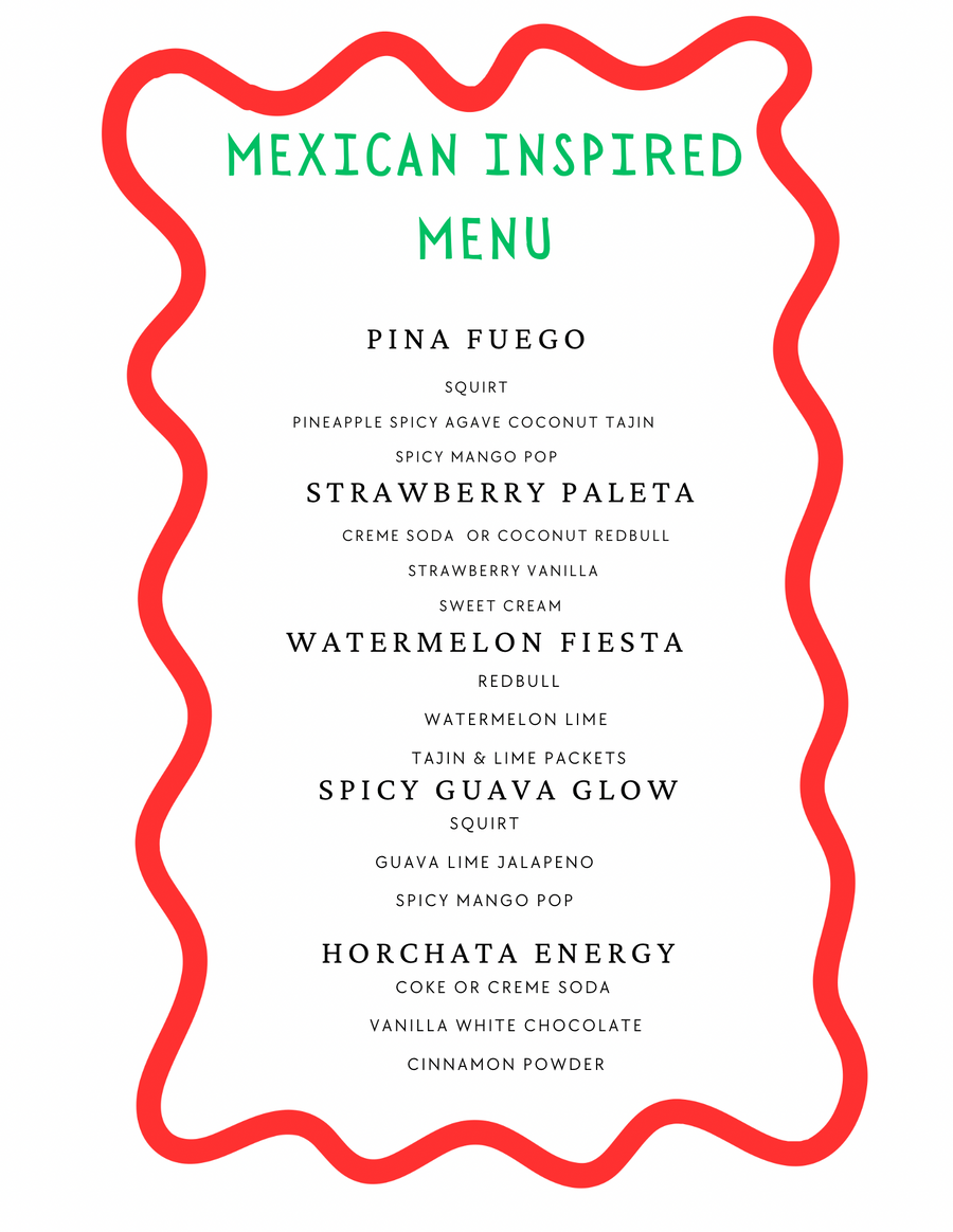 Mexican Inspired Menu