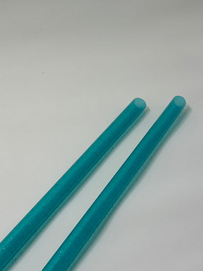 Blue Glitter Straws