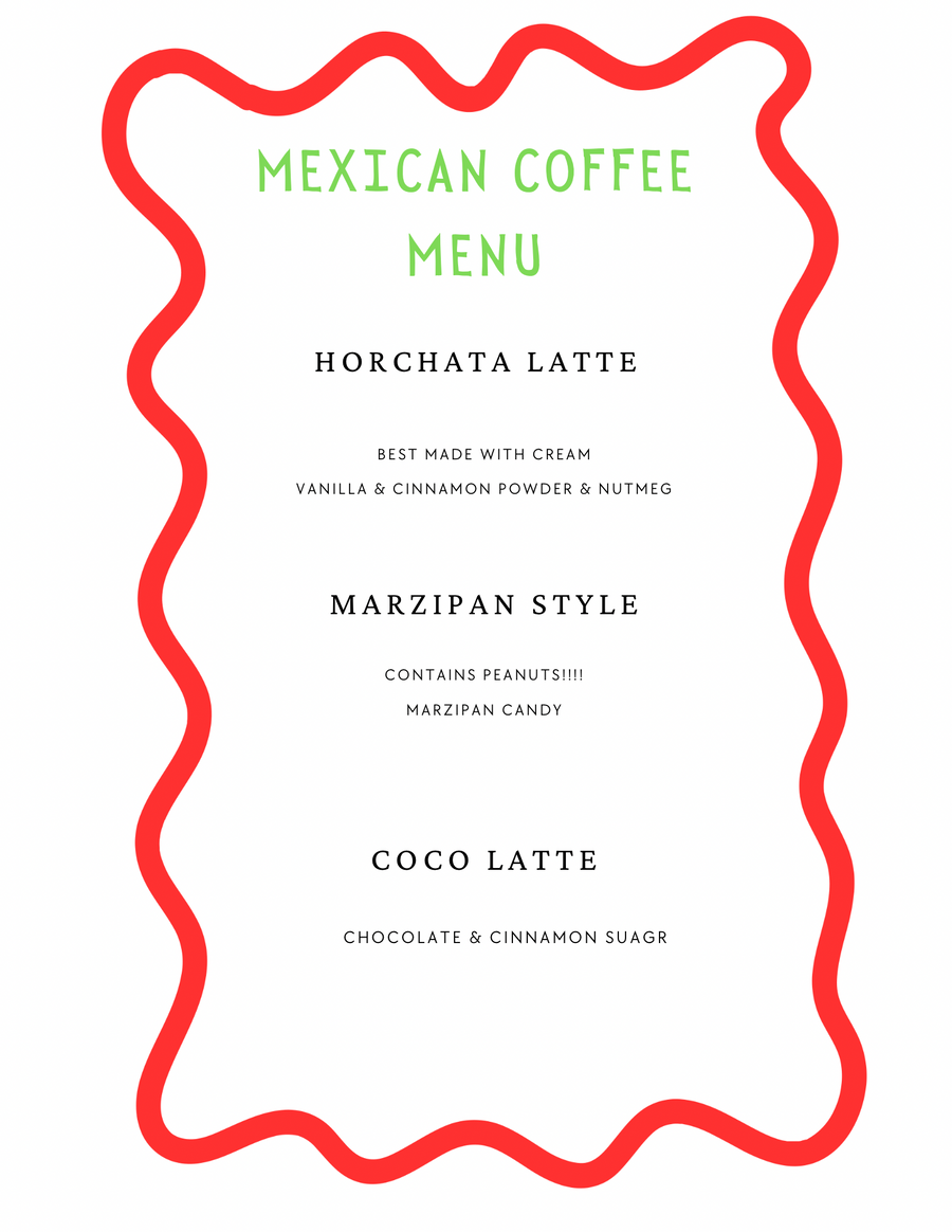 Mexican Coffee menu