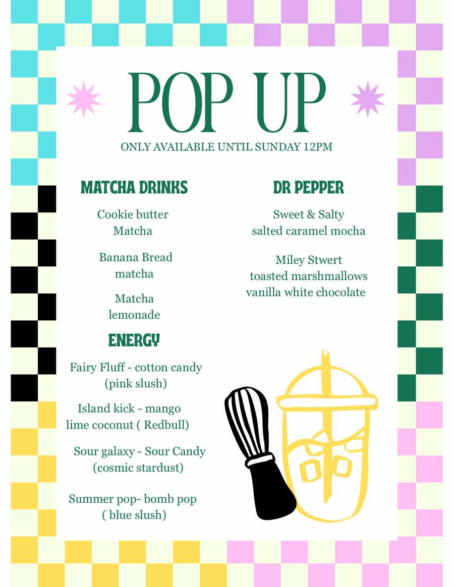 Weekend Pop Up - Menu