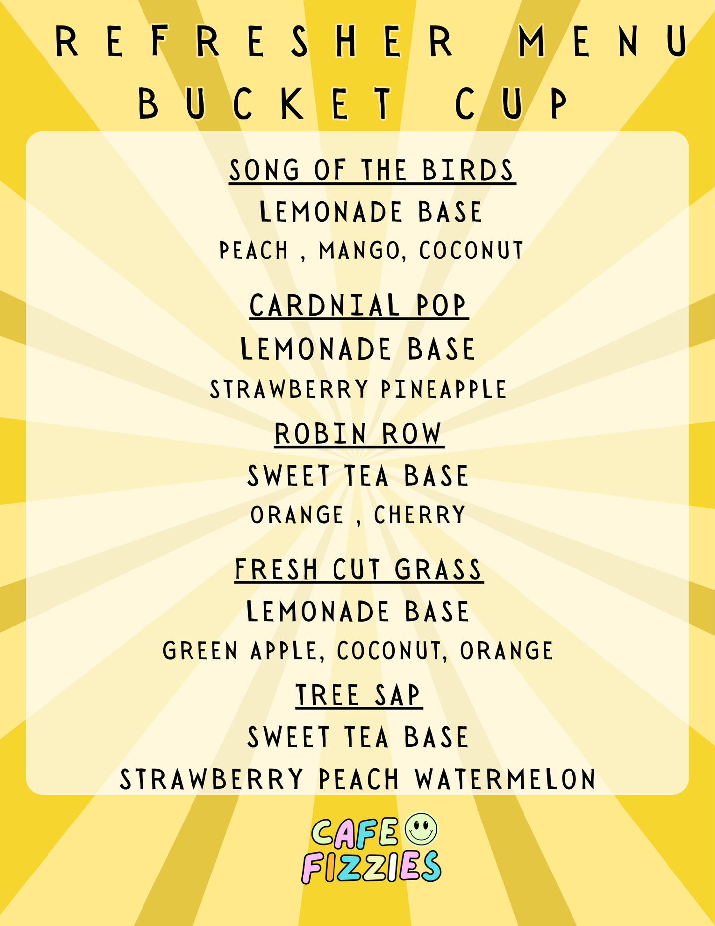 Refresher bucket menu